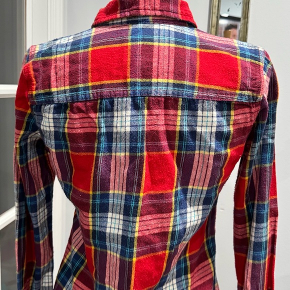 Hollister VINTAGE Red Flannel Plaid Button-Up Top - Picture 2 of 11